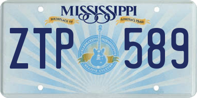 MS license plate ZTP589