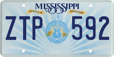 MS license plate ZTP592