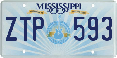 MS license plate ZTP593