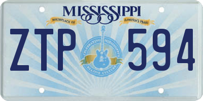 MS license plate ZTP594