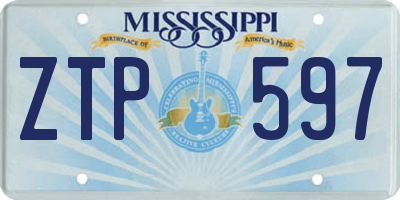 MS license plate ZTP597