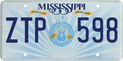 MS license plate ZTP598