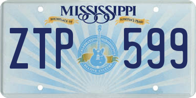 MS license plate ZTP599