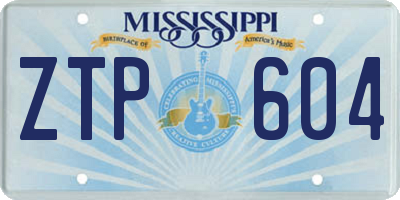 MS license plate ZTP604