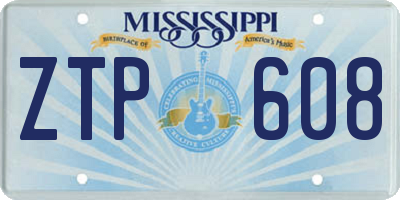 MS license plate ZTP608