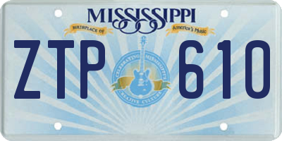 MS license plate ZTP610