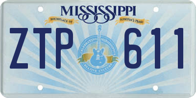 MS license plate ZTP611