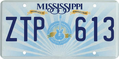 MS license plate ZTP613