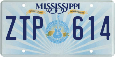 MS license plate ZTP614