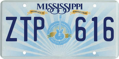 MS license plate ZTP616