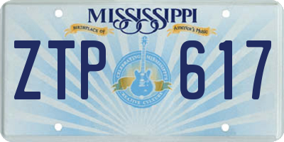 MS license plate ZTP617