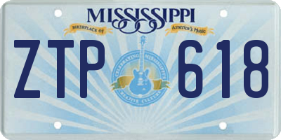 MS license plate ZTP618