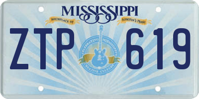 MS license plate ZTP619