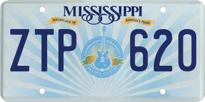 MS license plate ZTP620