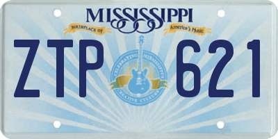 MS license plate ZTP621