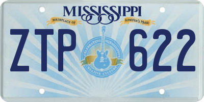 MS license plate ZTP622