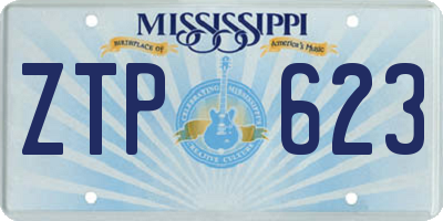 MS license plate ZTP623