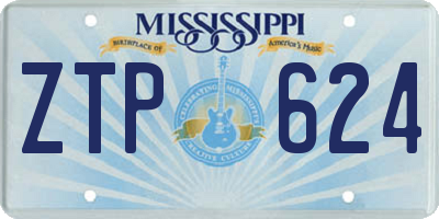 MS license plate ZTP624