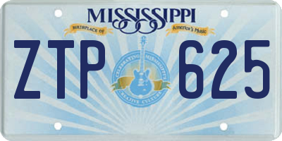 MS license plate ZTP625