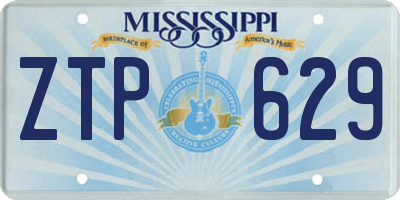 MS license plate ZTP629