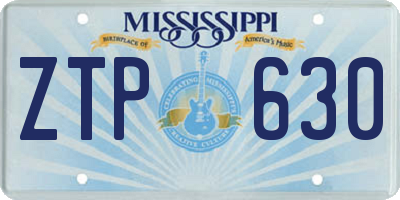 MS license plate ZTP630