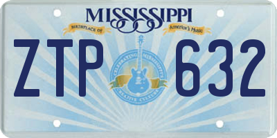 MS license plate ZTP632