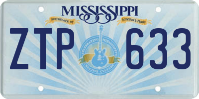 MS license plate ZTP633