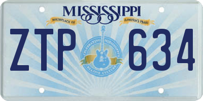 MS license plate ZTP634