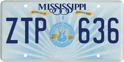 MS license plate ZTP636