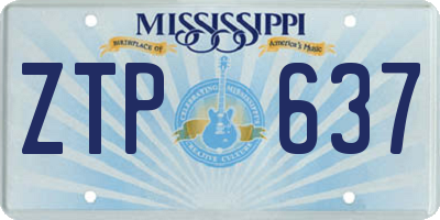 MS license plate ZTP637