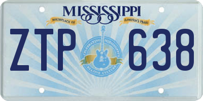 MS license plate ZTP638