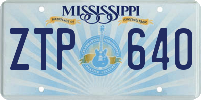 MS license plate ZTP640