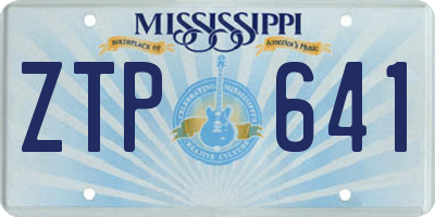 MS license plate ZTP641