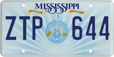 MS license plate ZTP644