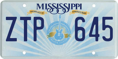MS license plate ZTP645