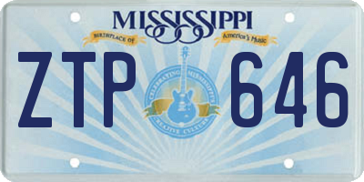 MS license plate ZTP646