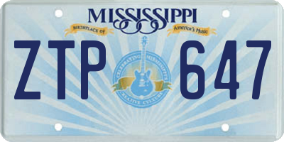 MS license plate ZTP647