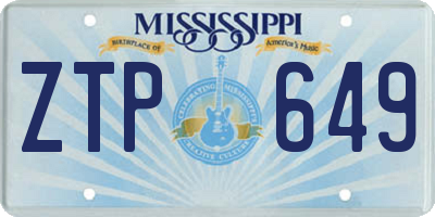 MS license plate ZTP649
