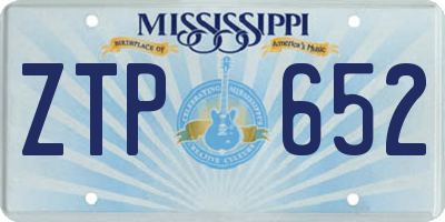 MS license plate ZTP652