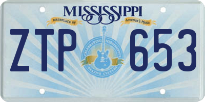MS license plate ZTP653