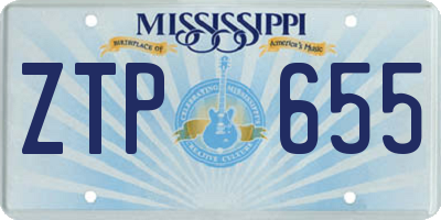 MS license plate ZTP655