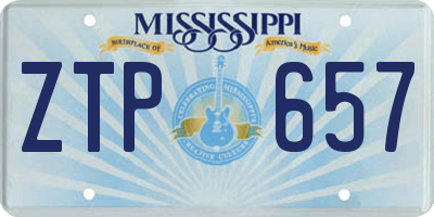 MS license plate ZTP657