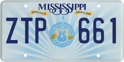 MS license plate ZTP661