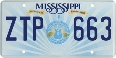 MS license plate ZTP663