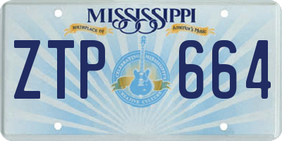 MS license plate ZTP664