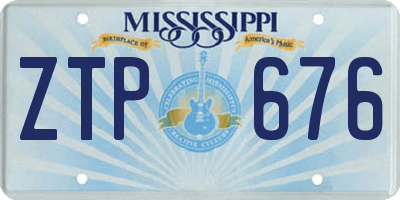MS license plate ZTP676