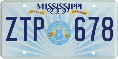 MS license plate ZTP678