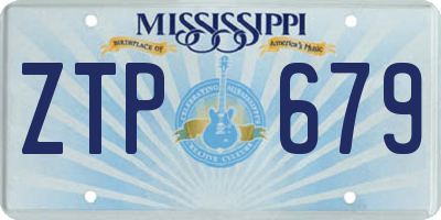 MS license plate ZTP679