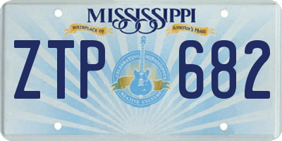 MS license plate ZTP682