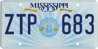 MS license plate ZTP683